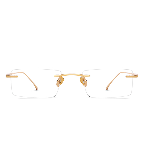 OWNDAYS Gold Rimless Rectangle right side