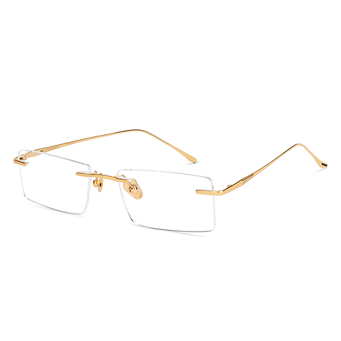 OWNDAYS Gold Rimless Rectangle right side