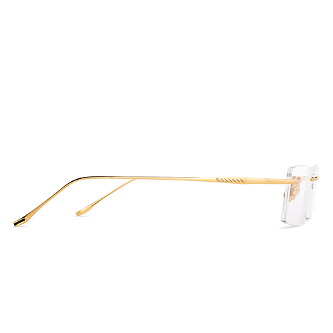 OWNDAYS Gold Rimless Rectangle left side