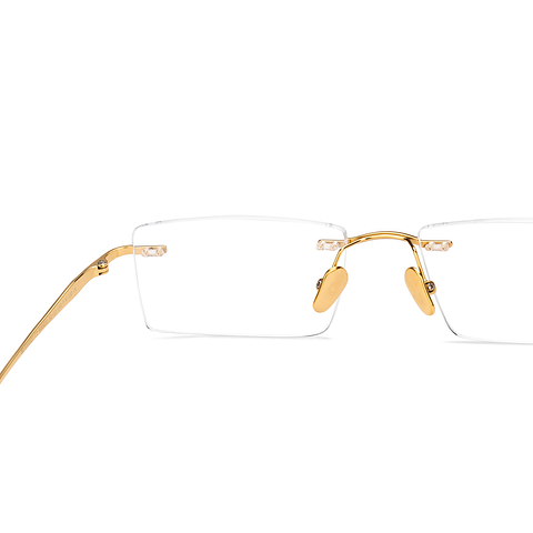OWNDAYS Gold Rimless Rectangle right side