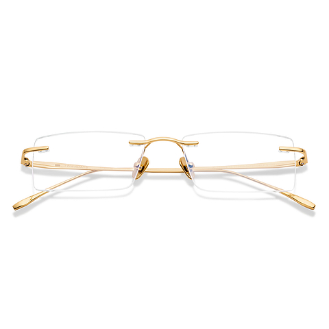OWNDAYS Gold Rimless Rectangle left side