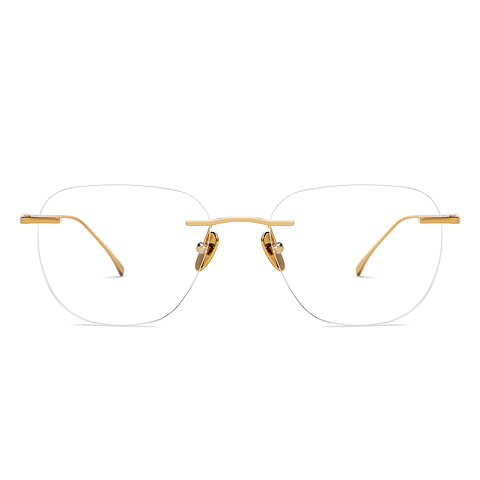 OWNDAYS Gold Rimless Aviator right side