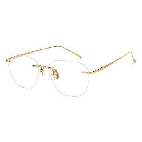 OWNDAYS Gold Rimless Aviator right side