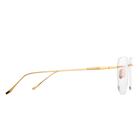 OWNDAYS Gold Rimless Aviator left side