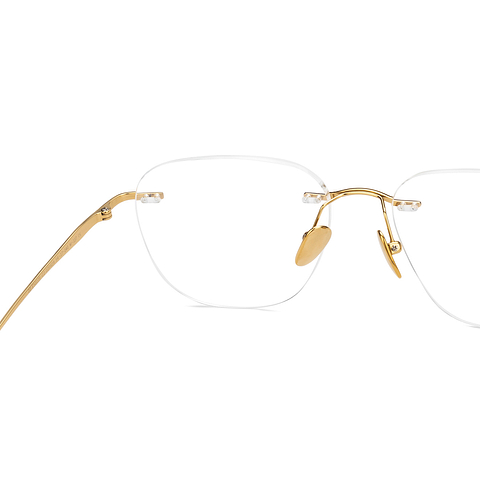 OWNDAYS Gold Rimless Aviator right side