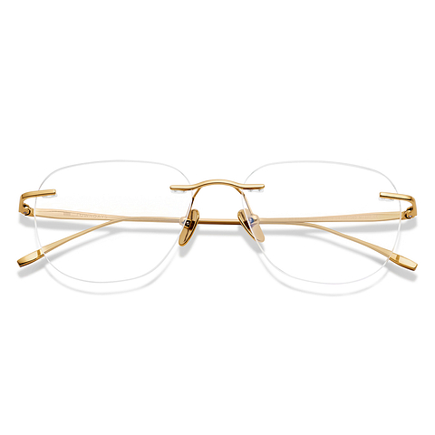 OWNDAYS Gold Rimless Aviator left side