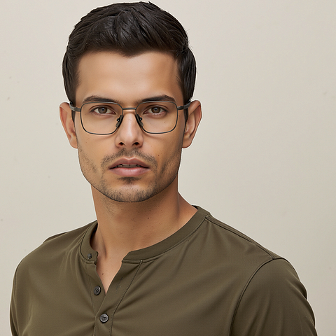 OWNDAYS Online Mid Gunmetal Full Rim Rectangle left side
