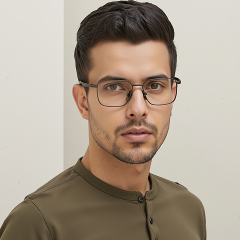OWNDAYS Online Mid Gunmetal Full Rim Rectangle right side