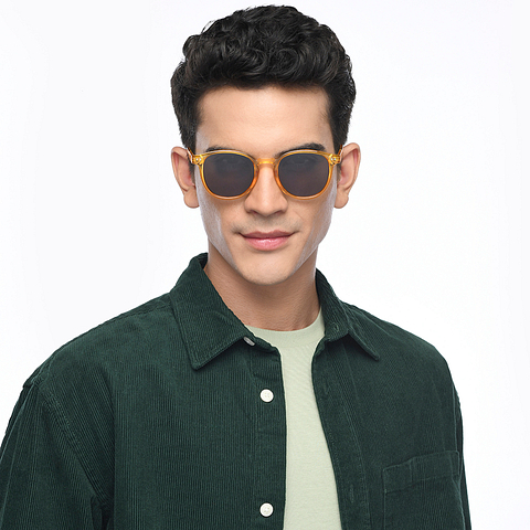 OJOS Yellow Transparent Full Rim Round left side OJOS Yellow Transparent Full Rim Round left side
