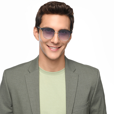 OJOS Silver Full Rim Round left side