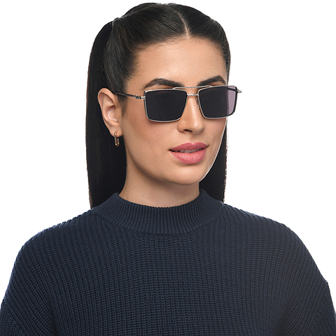 OJOS Silver Full Rim Square left side