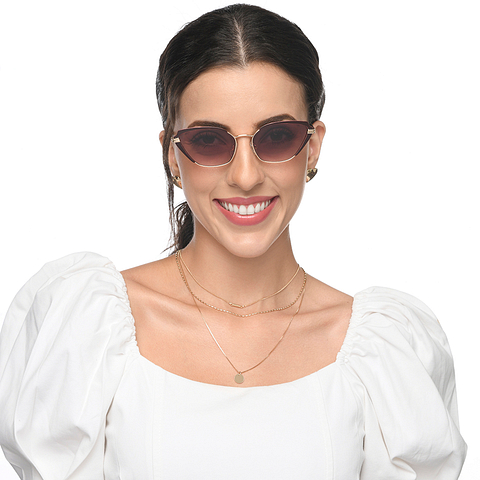 OJOS Gold Full Rim Cat Eye left side