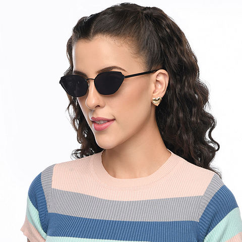 OJOS Black Full Rim Cat Eye left side