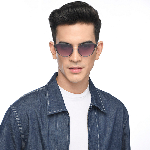OJOS Dark Gunmetal Full Rim Cat Eye right side