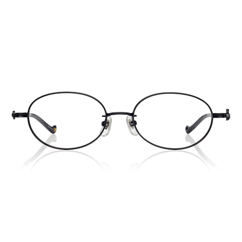 OWNDAYS & Hello Kitty Matte Black Full Rim Oval right side