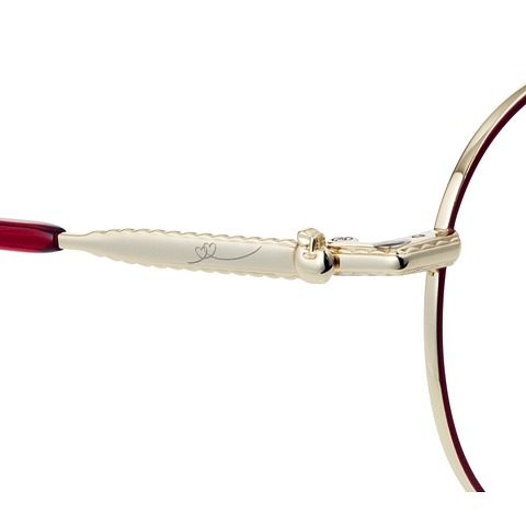 OWNDAYS & Hello Kitty Matte Red Full Rim Round left side