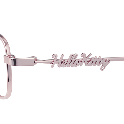 OWNDAYS & Hello Kitty Light Pink Full Rim Rectangle left side