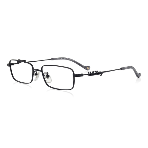 OWNDAYS & Hello Kitty Matte Black Full Rim Rectangle left side