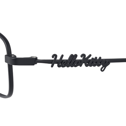 OWNDAYS & Hello Kitty Matte Black Full Rim Rectangle left side