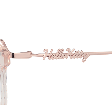 OWNDAYS & Hello Kitty Clear Pink Full Rim Wellington left side