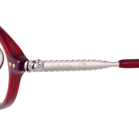 OWNDAYS & Hello Kitty Red Full Rim Oval left side