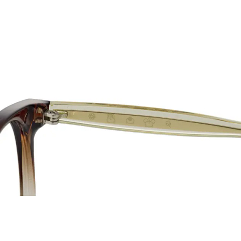 OWNDAYS & POMPOMPURIN Brown Halftone Full Rim Boston left side