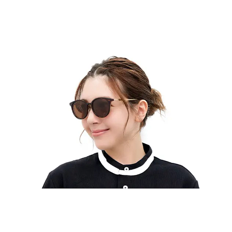 OWNDAYS & POMPOMPURIN Brown Halftone Full Rim Boston left side