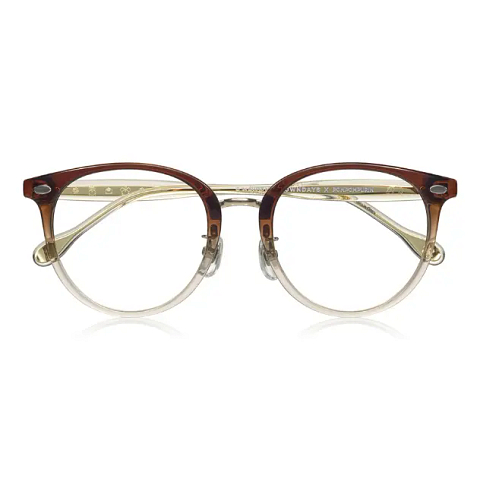 OWNDAYS & POMPOMPURIN Brown Halftone Full Rim Boston left side