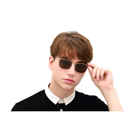 OWNDAYS | SUN Silver Full Rim Rectangle left side