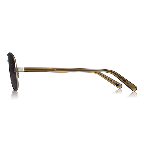 OWNDAYS | SUN Matte Gold Full Rim Teardrop left side