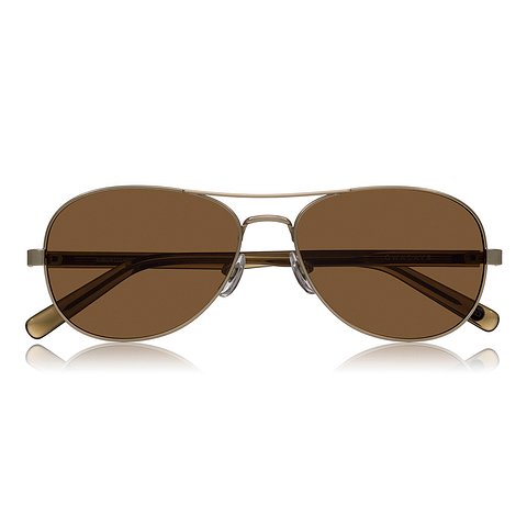 OWNDAYS | SUN Matte Gold Full Rim Teardrop right side