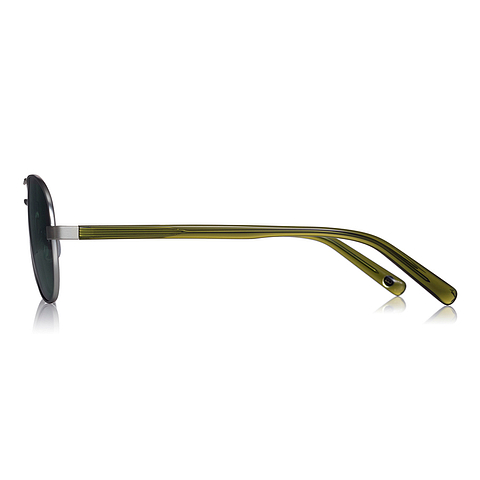 OWNDAYS | SUN Matte Silver Full Rim Teardrop left side