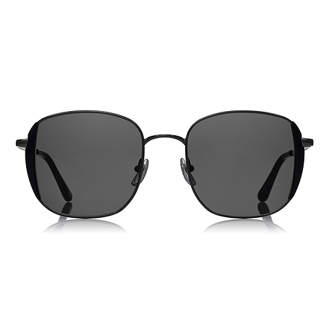 OWNDAYS | SUN Mid Gunmetal Full Rim Rectangle left side