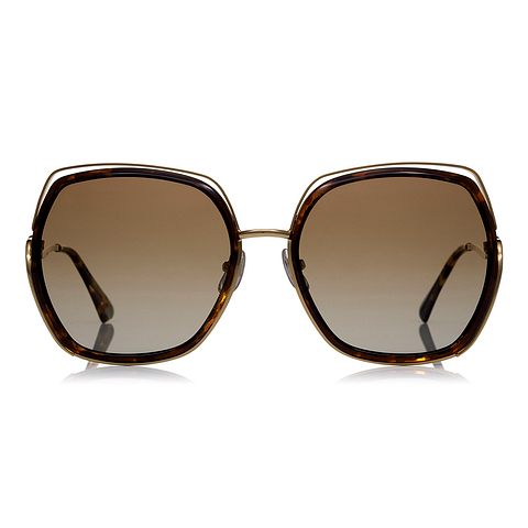 OWNDAYS | SUN Brown Demi Full Rim Polygon left side