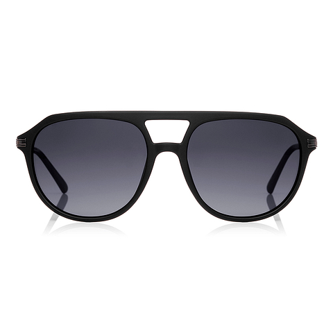 OWNDAYS | SUN Matte Black Full Rim Teardrop left side