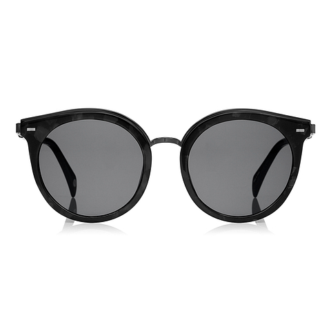 OWNDAYS | SUN Black Demi Full Rim Round left side