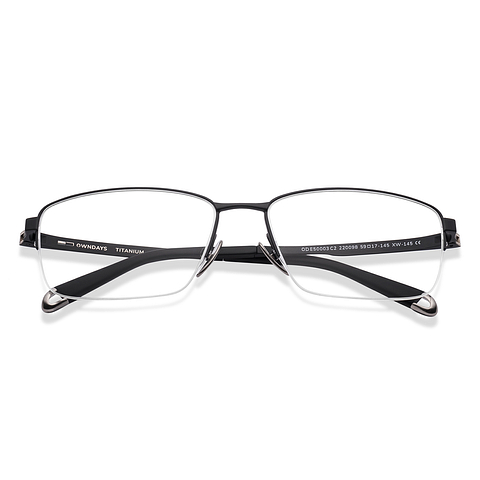 OWNDAYS Online Black Half Rim Rectangle left side