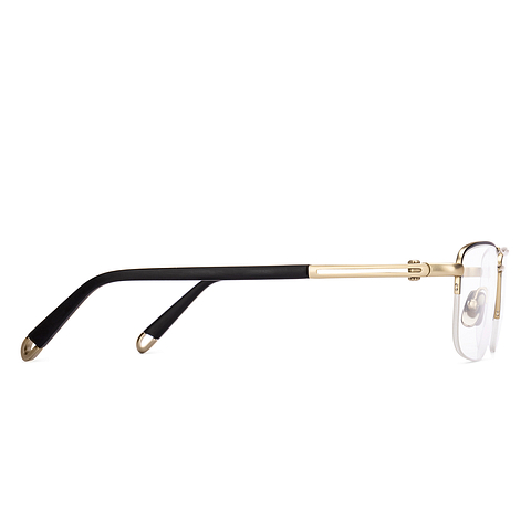 OWNDAYS Black Half Rim Rectangle left side