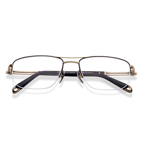OWNDAYS Black Half Rim Rectangle left side