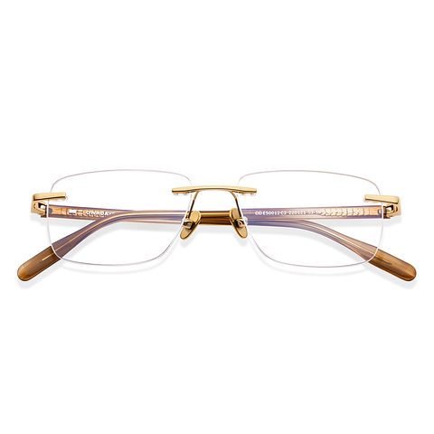 OWNDAYS Online Gold Rimless Rectangle left side OWNDAYS Online Gold Rimless Rectangle left side