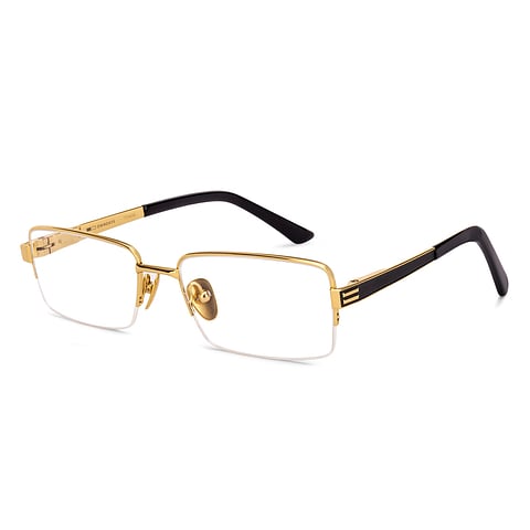 Buy Gold Black Gold Half Rim Rectangle OWNDAYS Titanium OD E50019