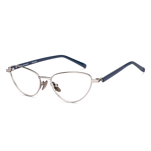 Buy Silver Full Rim Cat Eye Owndays Titanium OD E50048 Eyeglasses