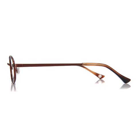 OWNDAYS | ESSENTIAL Light Brown Full Rim Barrel left side