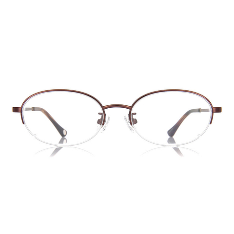 OWNDAYS | ESSENTIAL Light Brown Full Rim Oval left side