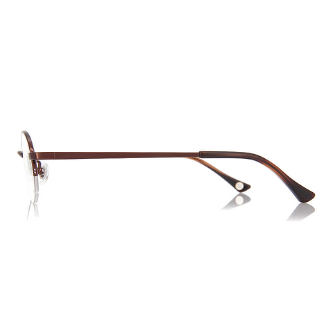 OWNDAYS | ESSENTIAL Light Brown Full Rim Oval left side