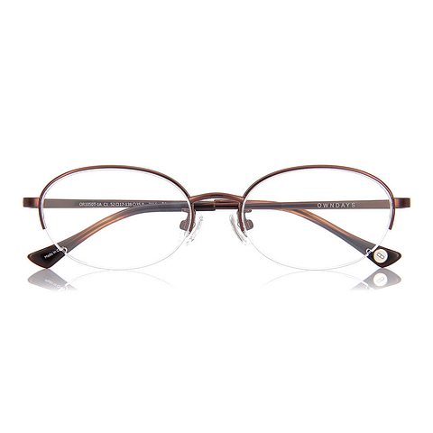 OWNDAYS | ESSENTIAL Light Brown Full Rim Oval right side