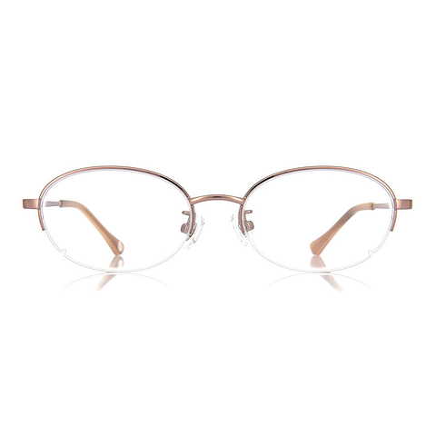 OWNDAYS | ESSENTIAL Light Brown Full Rim Oval left side