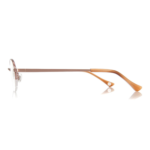 OWNDAYS | ESSENTIAL Light Brown Full Rim Oval left side