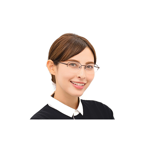 OWNDAYS | ESSENTIAL Light Brown Full Rim Oval left side