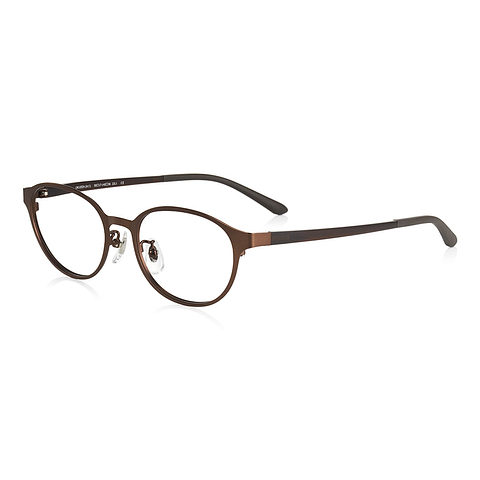 OWNDAYS | ESSENTIAL Matte Brown Full Rim Oval right side